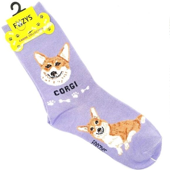 Foozy's Canine Collection Grey Corgi Socks - Picture 1 of 6